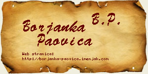 Borjanka Paovica vizit kartica